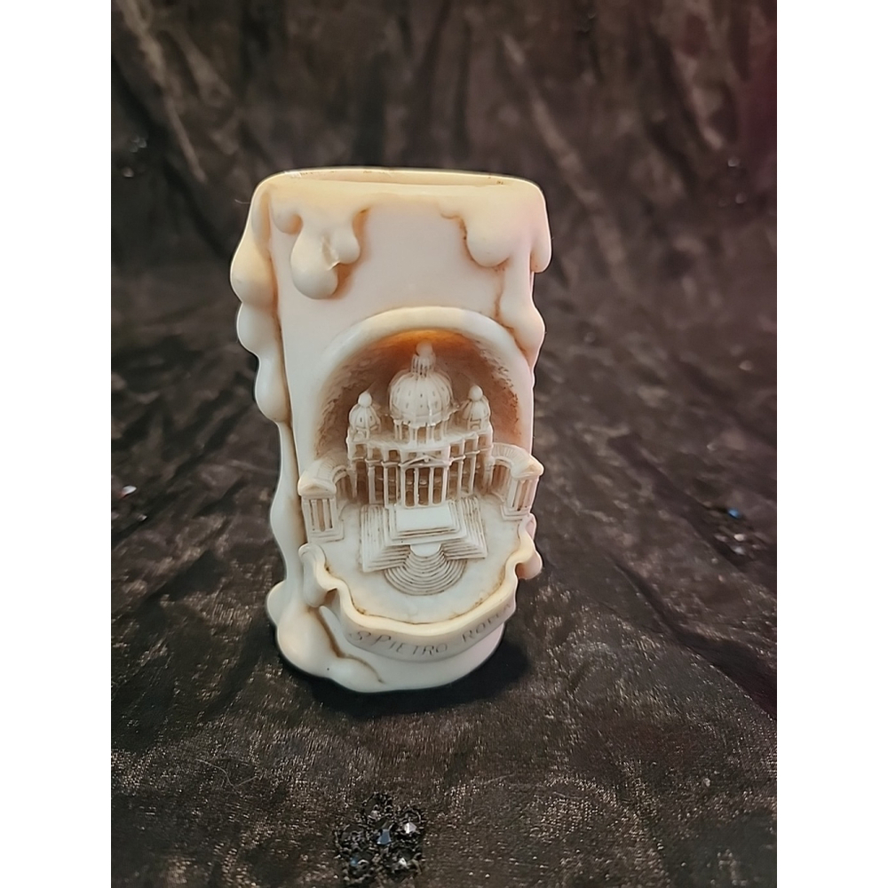 Vtg. St Peters Square St Pietro Roma Candle Holder Italy 2003